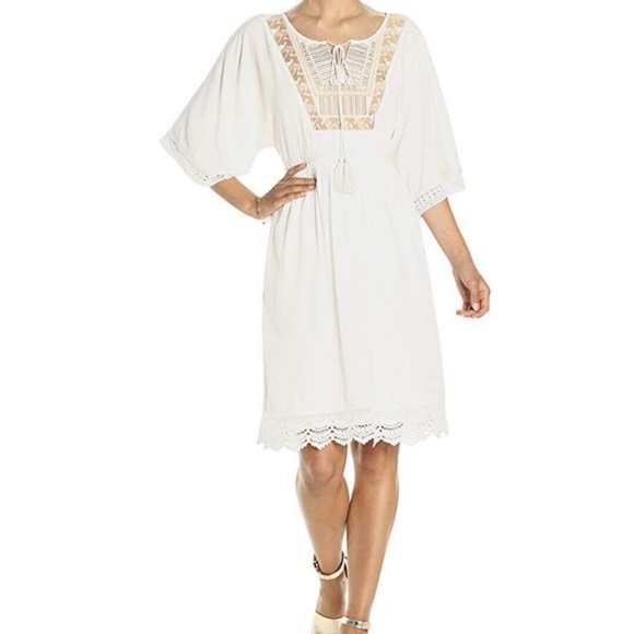 Ella Monn Dresses & Skirts - Ella Moon Women's Everlie‎ Kimono Sleeve Embroidered Bib Lace Trim Midi Dress